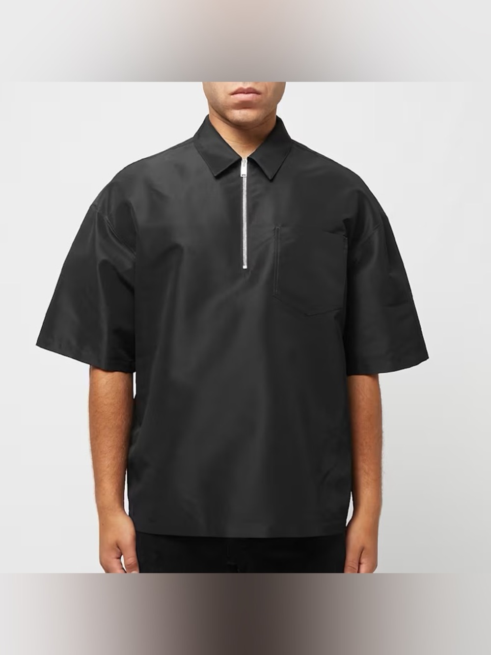 Heron Preston Ex-Ray Nylon Zip Shortsleeve Shirt in Black NWT Size Large